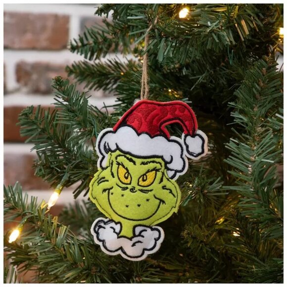 Jim Shore The Grinch Soft Felt Ornaments - Set of 3 - Santa Grinch Max Cindy Lou - Picture 10 of 10